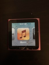 Apple iPod Nano Pink 8GB 6th Generation Works - screen cracked - old battery