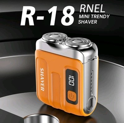 Men Electric Shaver Rechargeable Waterproof Mini Travel Pocket Rotary Razor-R18