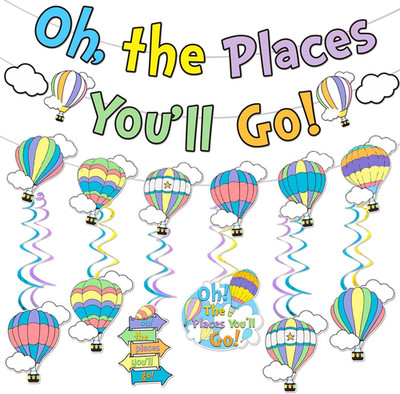 Oh the Places You Go Kindergarten Graduation & Birthday Party Banner
