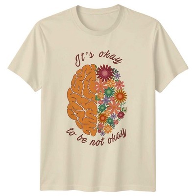 It's Okay To Be Not Okay Brain Flower Mental Health T-Shirt