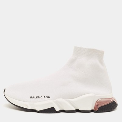 Balenciaga Speed Sock Design Size 42 White Knit Fabric High Top Sneakers