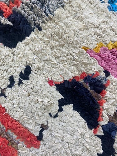 Moroccan Handmade Boucherouite Rug Vintage Berber Patchwork Tribal Rug 3'5"x7'6" - Picture 5 of 12