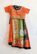3 pcs Gujarati style Lengha Choli with beautiful mirror work - Dandia Style
