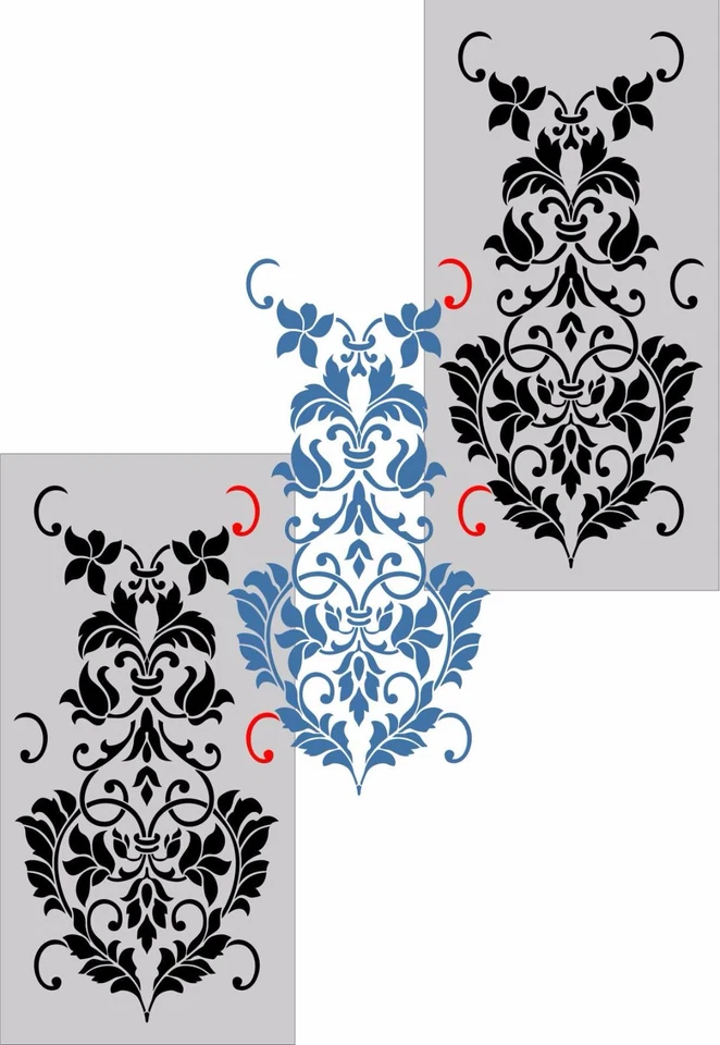 Plantilla Damasco Vintage Decoración del Hogar Arte Pintura de Pared Reutilizable Foto 2 de 2