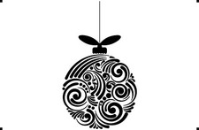 Art deco bauble mylar stencil, 190 micron reusuable flexible stencil