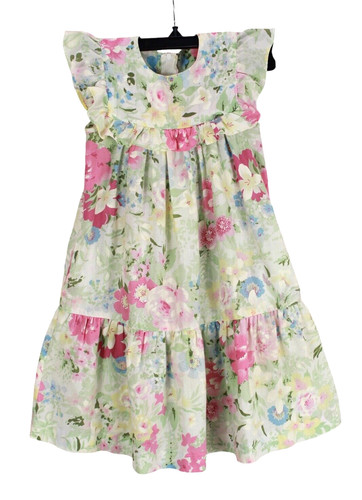 Hummelshein Bavarian Dress Girl 110 Floral Ruffle Vintage Germany Octoberfest