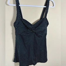 Gabar Bathing Suit Dress Vintage 90s black white polka dot swim dress size 14