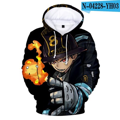 Anime Fire Force 3D Print Hoodies Long Sleeve Hooded Sweatshirts Clothing