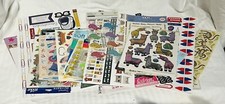 Sticker Sheet Lot Of 39 Sheets Various Prints Some Vintage, Scrapbook, Animal