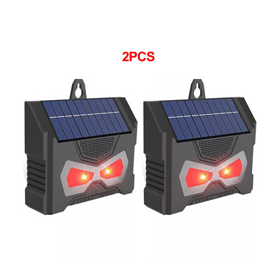 2 Pack Solar Ultrasonic Animal Repellent Dog Cat Skunk Deer Raccoon For Garden