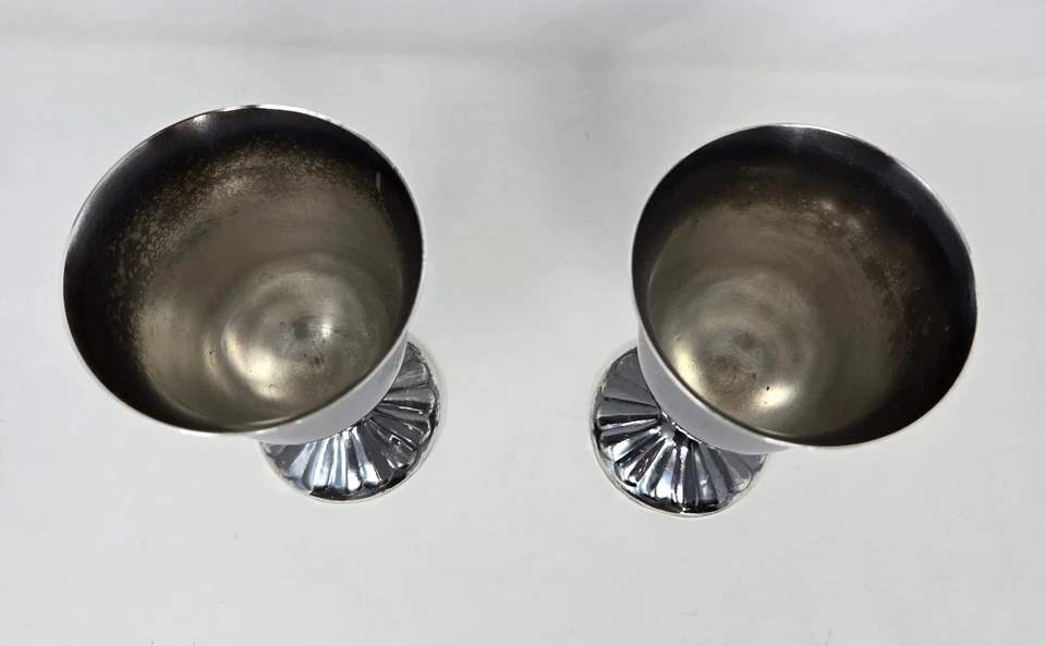 Пара винтажных серебряных кубков International Silver Co. Wild Rose 6 дюймов x 3,25 дюйма - Изображение 3 из 4