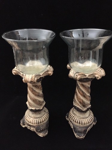 2 Ceramic Accent Table Candle Holders - Picture 2 of 2