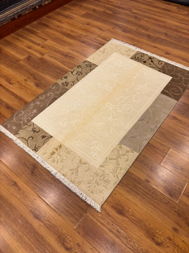 Alfombra hecha a mano, alfombra suave, alfombra de 4x6 pies, alfombra de lana, alfombra de seda, alfombra turca de 4x6 pies Foto 2 de 4