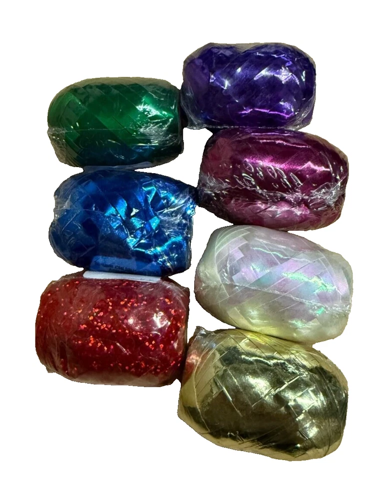 Barril de fita de ondulação fita de presente de Natal/feriado cor sortida X 7 - Imagem 4 de 4