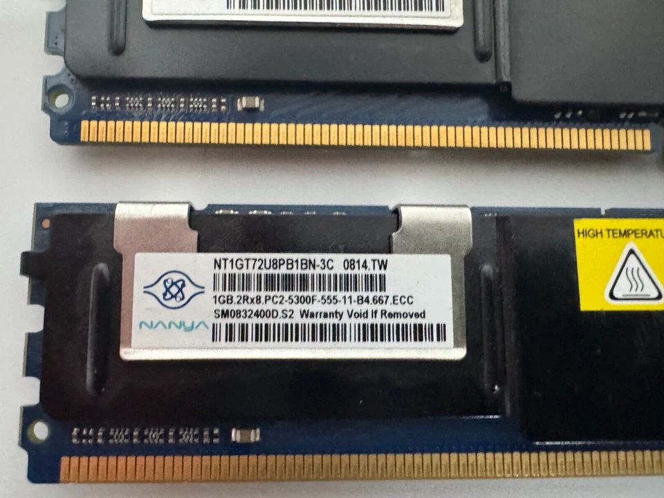 Nanya 4GB (4x1GB) NT1GT72U8PB1BN-3C PC2-5300F DDR2 ECC Server Memory - Image 2 of 2