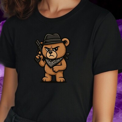 T-Shirt Gangster Teddybär   Süß & Gefährlich, Funshirt Unisex, Geschenk