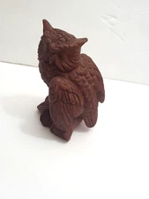 RED MILL 1989  #269 MFG USA PECAN SHELL OWL FIGURINE 4.5" TALL    
