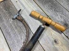 VINTAGE BIKE BICYCLE PUMP FLOOR PUMP SHOP PUMP WOOD HANDLE USED UNTESTED
