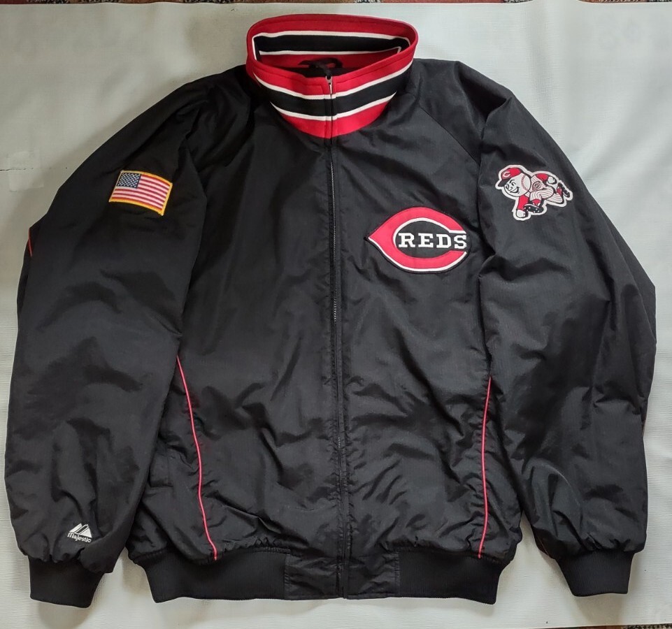 VINTAGE MAJESTIC CINCINNATI REDS 9/11 2001 SEASON FULL ZIPP JACKET