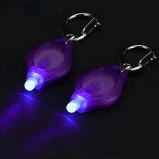 2PCS UV LED Keychain Mini Flashlight 395nm UV Black Flashlight UV Black Light