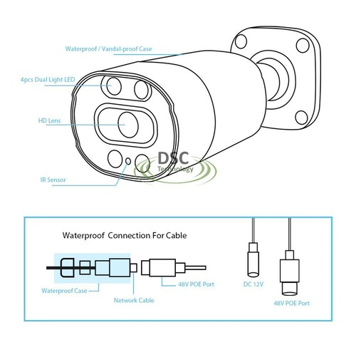 5MP Ultra HD 2.8MM H.265 POE IP Camera AI Motion Detection Two Way Audio Outdoor - Picture 7 of 10