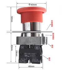 Emergency Stop Rotary Switch 2NC For XB2BS544C ZB2-BE102C #F4