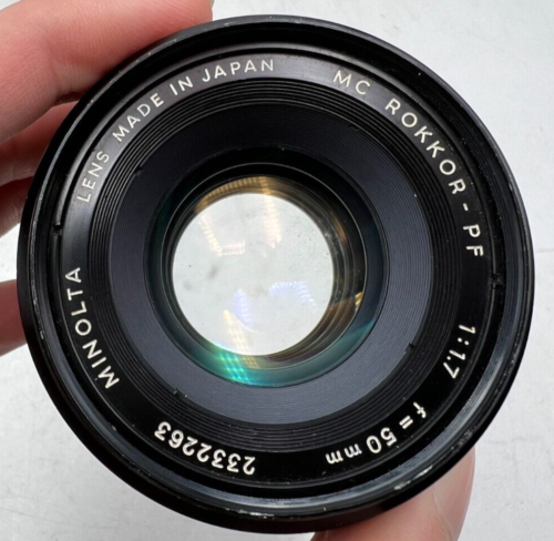 Minolta MC Rokkor PF 50mm F1.7 Prime MD Mount Lens For SLR / Mirrorless Cameras