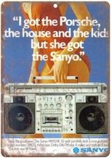 Sanyo Boombox Ghetto Blaster Vintage Reproduction Metal Sign D63