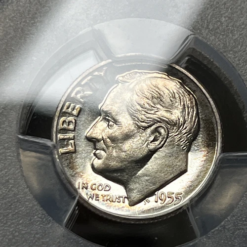 1955 Proof Roosevelt Dime graded PR67  by PCGS Nice High Grade Toning