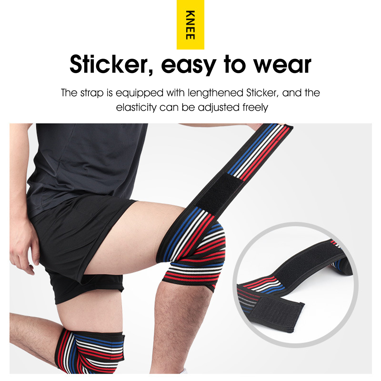 Knee Brace Strap High Elasticity Selfadhesive Relieve Pain Knee Brace