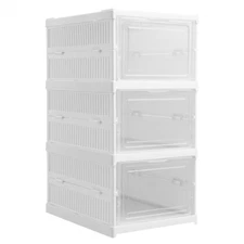 3Layer Shoe Organizer Foldable Plastic Shoe Storage Cabinet Shoe Storage Box