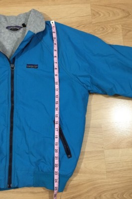 Vintage Patagonia Shelled Jacket Size 13-14 Fleece Lined Blue USA