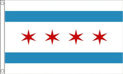 Chicago Flagge 5' x 3' US Illinois Staat Amerika American USA Stadt Chicago 