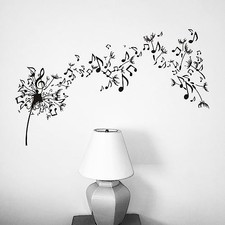 Dandelions Wall Decal for Bedroom Living Room Home Decor,Musical Notes