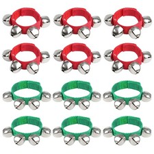 FOIMAS 12 Pack Christmas Band Wrist Bells Bracelets Jingle Bells Musical Ankl...
