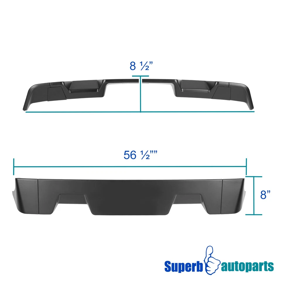 For 2008-2014 GMC Sierra 2500HD/3500HD Black 3PC Style Rear Cab ROOF SPOILER Foto 3 de 4