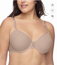 Warners Blissful Benefits Women's Underwire Easy Size T-Shirt Bra SIZE LARGE