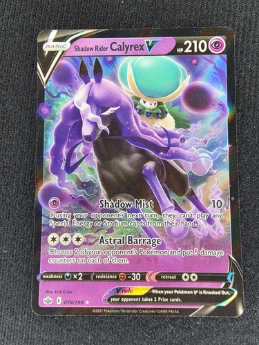 Shadow Rider Calyrex V 074/198 Holo Ultra Rare Chilling Reign Pokemon Near Mint