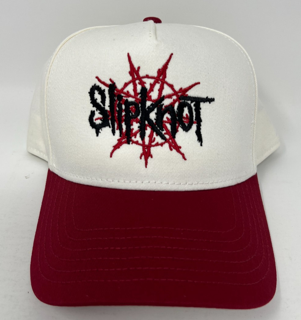 Slipknot x Welcome Skateboards Nonagram White Red Snapback Hat