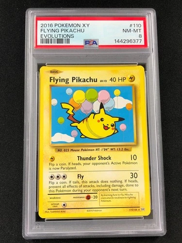 Pokemon 2016 Flying Pikachu 110/108 PSA 8