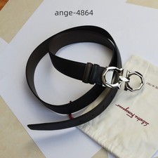 Ferragamo Reversible/adjustable Gancini Belt Silver finish buckle 120cm Men  s