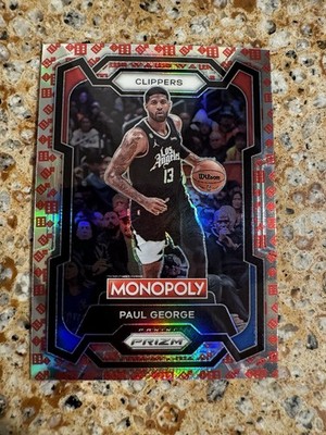 PAUL GEORGE 2023 - 24PANINI PRIZM MONOPOLY RED DICE SP #39 CLIPPERS