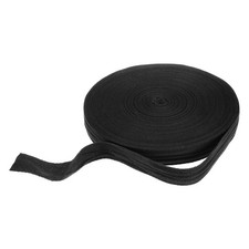 Cotton Twill Tape Ribbon 1 Inch 50 Yard Herringbone Webbing Tape, Black