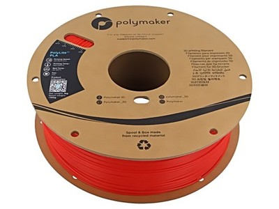 PA02004 Filament: PLA 1,75mm rot 190-230°C 1kg Temp.Tisch: 45°C POLYMAKER