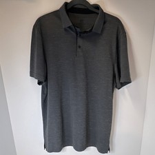 Champion Men's Gray Polo Shirt L Short Sleeve Collared Button Solid