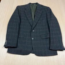 Vintage Austin Reed Tweed Blazer Sport Coat Plaid Glenn Check 42 Jacket black