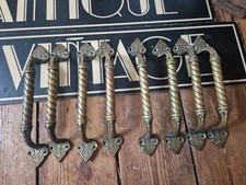 Vintage antique bronze old arts and crafts rope Door Handles Pulls 9 inch STAMP