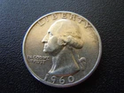 1960 Washington Silver Quarter Coin