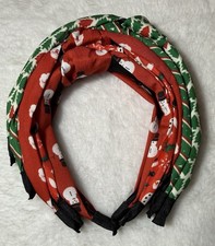 Christmas Headbands for Women Girls Holiday Knotted Head Bands Festive Top Knot