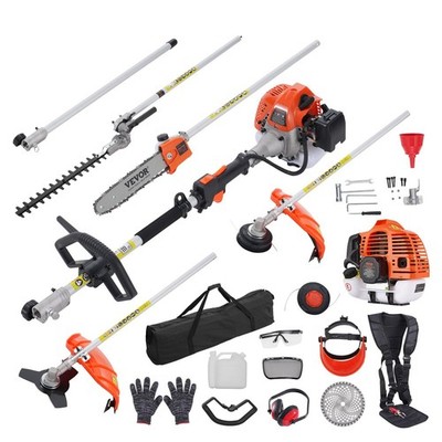 6-in-1 Multi Tool Gas Trimmer Weed Eater Brush Cutter Edger Pole Saw